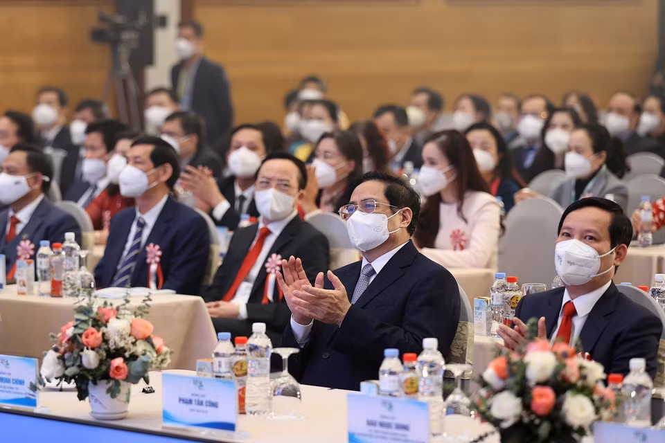 Thủ tướng Phạm Minh Chính và các đại biểu dự Đại hội. (Ảnh: Dương Giang/TTXVN) 