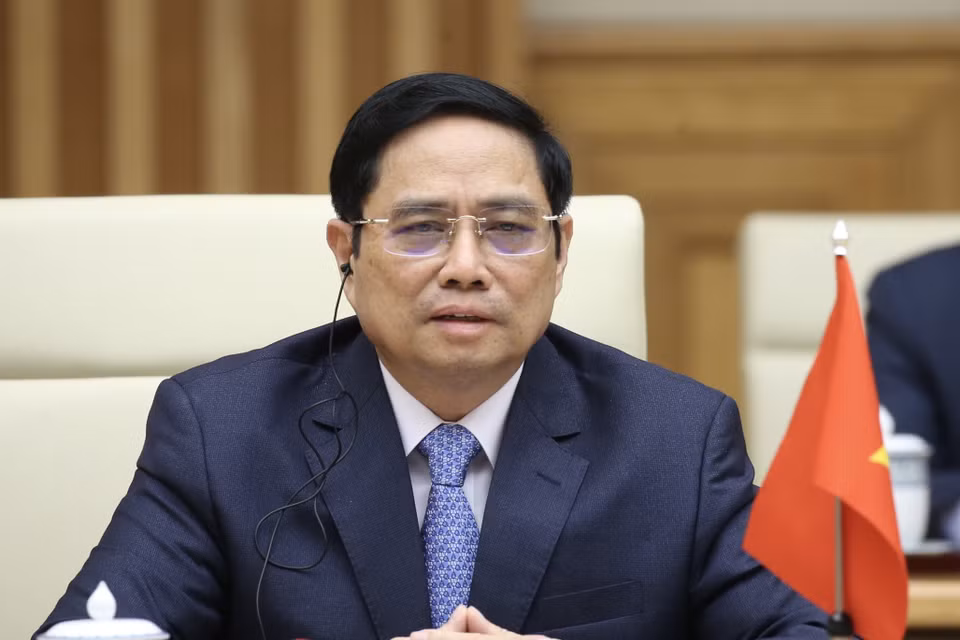 Thủ tướng Phạm Minh Chính phát biểu. (Ảnh: Dương Giang/TTXVN)