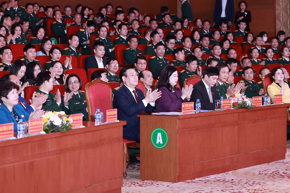 Chủ tịch Quốc hội Vương Đình Huệ dự gặp mặt kỷ niệm 68 năm Ngày Thầy thuốc Việt Nam. (Ảnh: Doãn Tấn/TTXVN) 