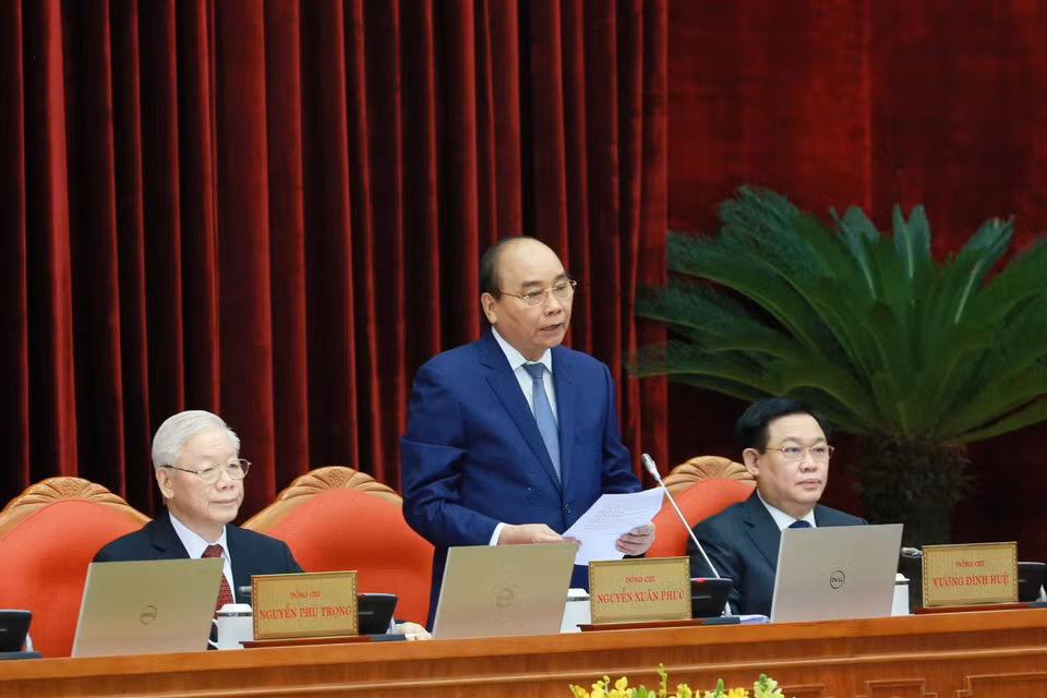 Chủ tịch nước Nguyễn Xuân Phúc điều hành phiên khai mạc hội nghị. (Ảnh; Phương Hoa/TTXVN)