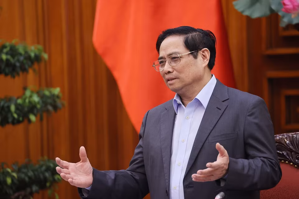  Thủ tướng Phạm Minh Chính phát biểu tại buổi làm việc với Liên hiệp các Hội Văn học Nghệ thuật Việt Nam. (Ảnh: Dương Giang/TTXVN)