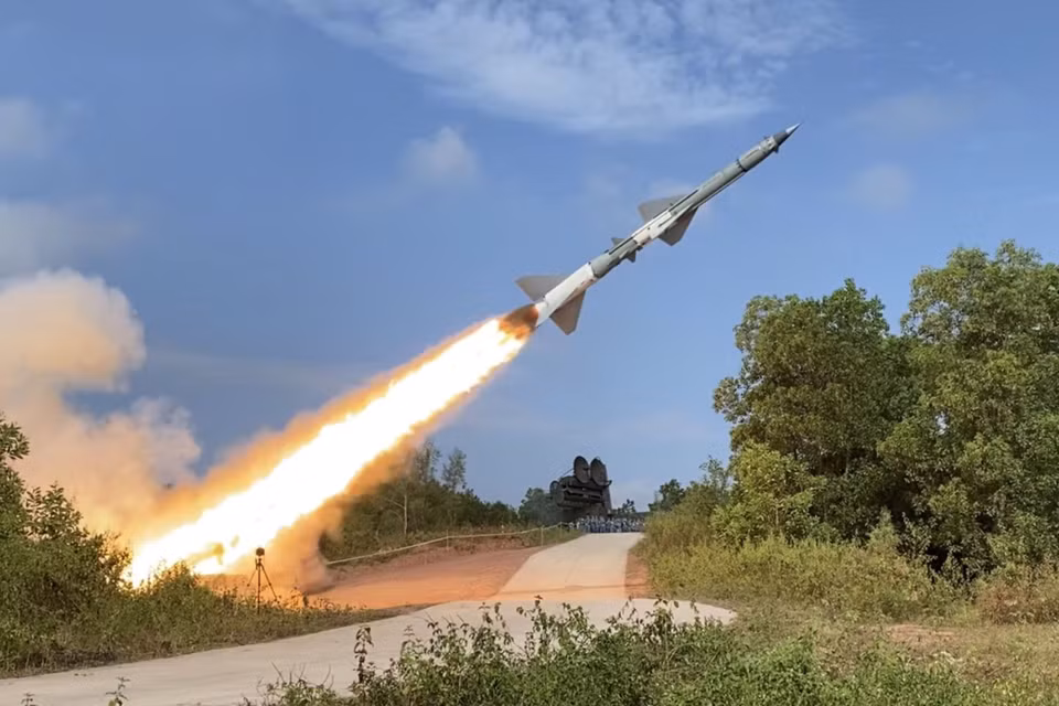 Tên lửa C-75M3 tham gia diễn tập bắn đạn thật năm 2022.(Ảnh: Trọng Đức/TTXVN)