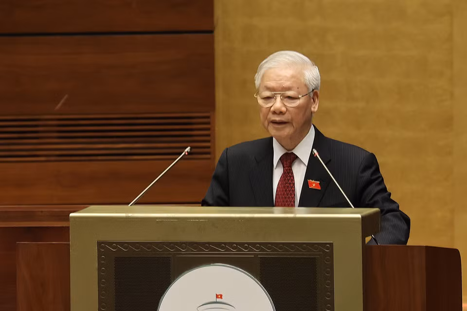 Tổng Bí thư Nguyễn Phú Trọng phát biểu. (Ảnh: Dương Giang/TTXVN)