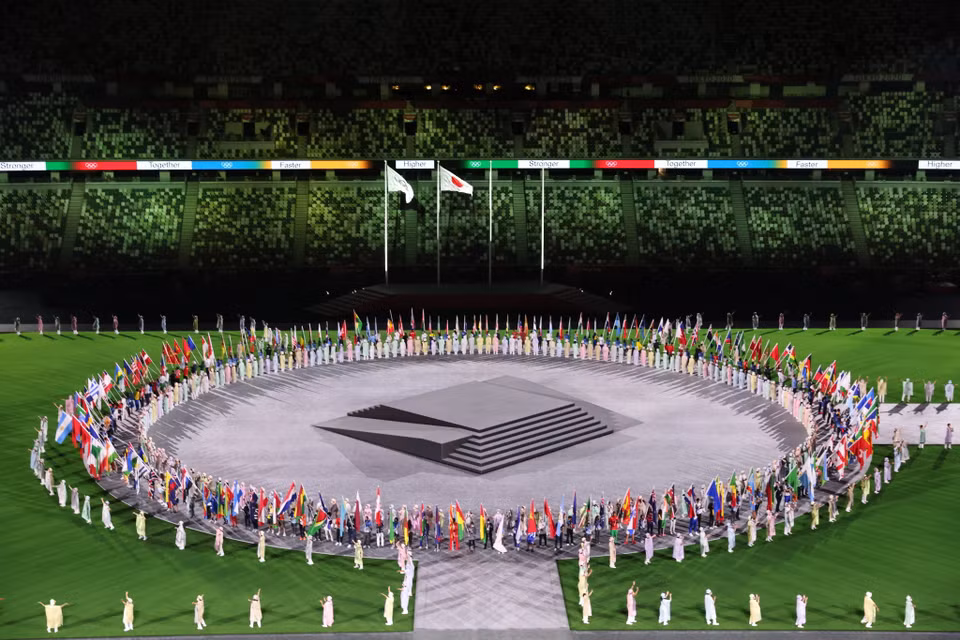 Quang cảnh lễ bế mạc Olympic Tokyo 2020 tại sân vận động Olympic (Tokyo, Nhật Bản) ngày 8/8/2021. (Ảnh: AFP/TTXVN)
