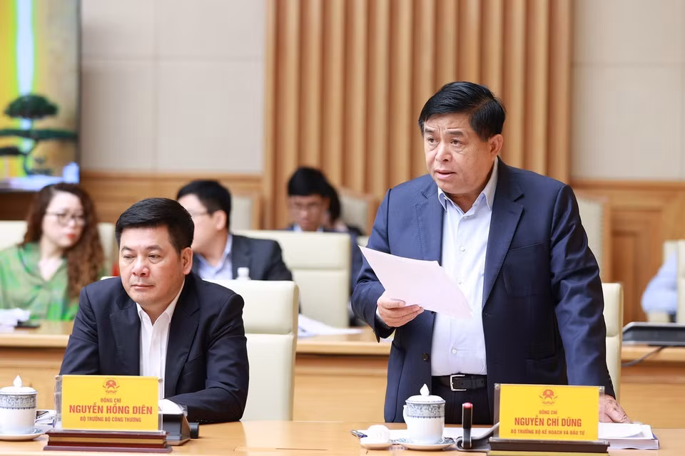 Bộ trưởng Bộ Kế hoạch và Đầu tư Nguyễn Chí Dũng phát biểu. (Ảnh: Dương Giang/TTXVN)