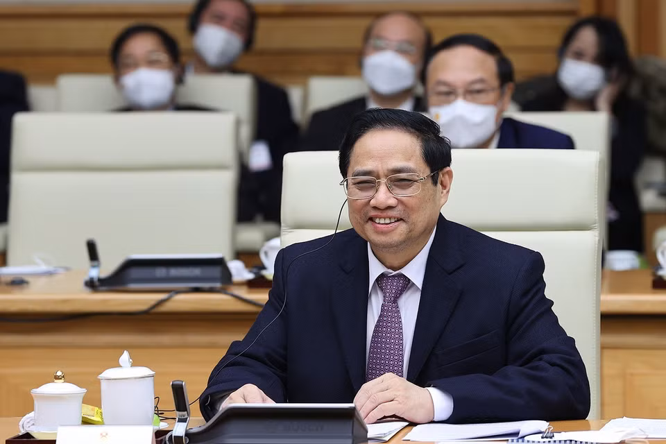 Hình ảnh Thủ tướng Phạm Minh Chính phát biểu tại kỳ họp. (Ảnh: Dương Giang/TTXVN)