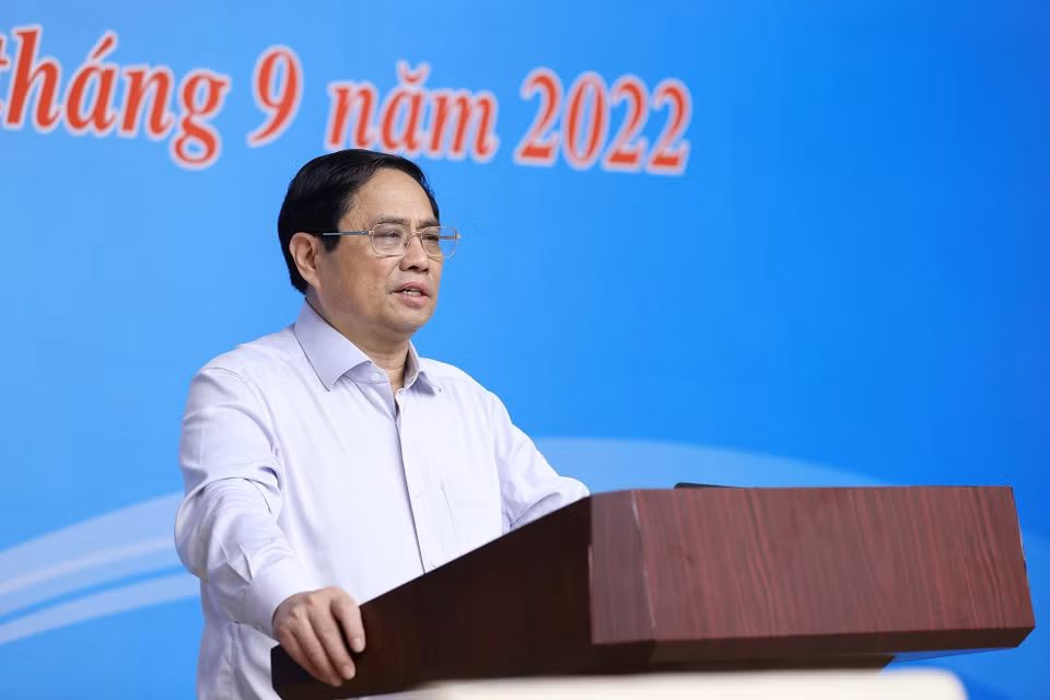 Thủ tướng Phạm Minh Chính chủ trì hội nghị. (Ảnh: Dương Giang/TTXVN)