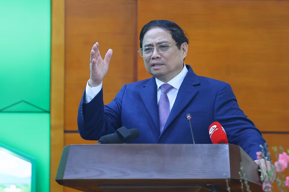 Thủ tướng Phạm Minh Chính phát biểu chỉ đạo hội nghị. (Ảnh: Dương Giang/TTXVN)