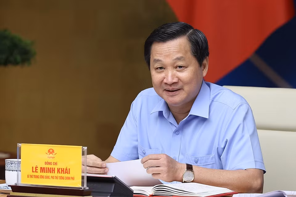 Phó Thủ tướng Lê Minh Khái điều hành thảo luận. (Ảnh: Dương Giang/TTXVN)
