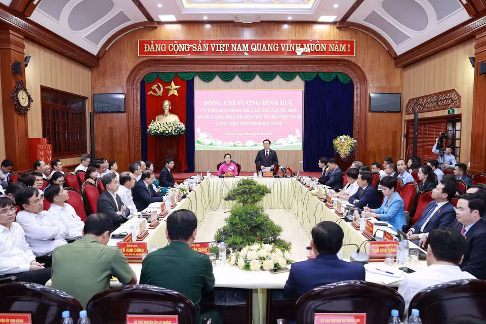 Chủ tịch Quốc hội Vương Đình Huệ phát biểu. (Ảnh: Doãn Tấn/TTXVN)