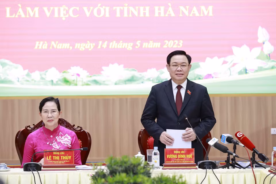 Chủ tịch Quốc hội Vương Đình Huệ phát biểu. (Ảnh: Doãn Tấn/TTXVN)