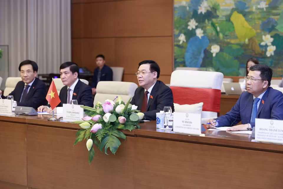Chủ tịch Quốc hội Vương Đình Huệ phát biểu. (Ảnh: Doãn Tấn/TTXVN)