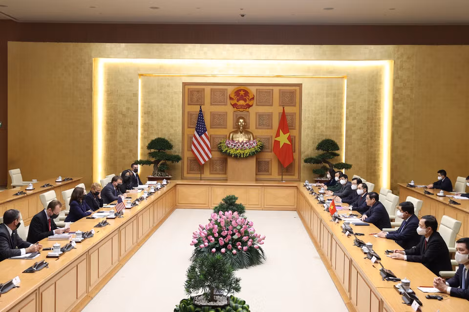 Quang cảnh buổi tiếp. (Ảnh: Dương Giang/TTXVN)