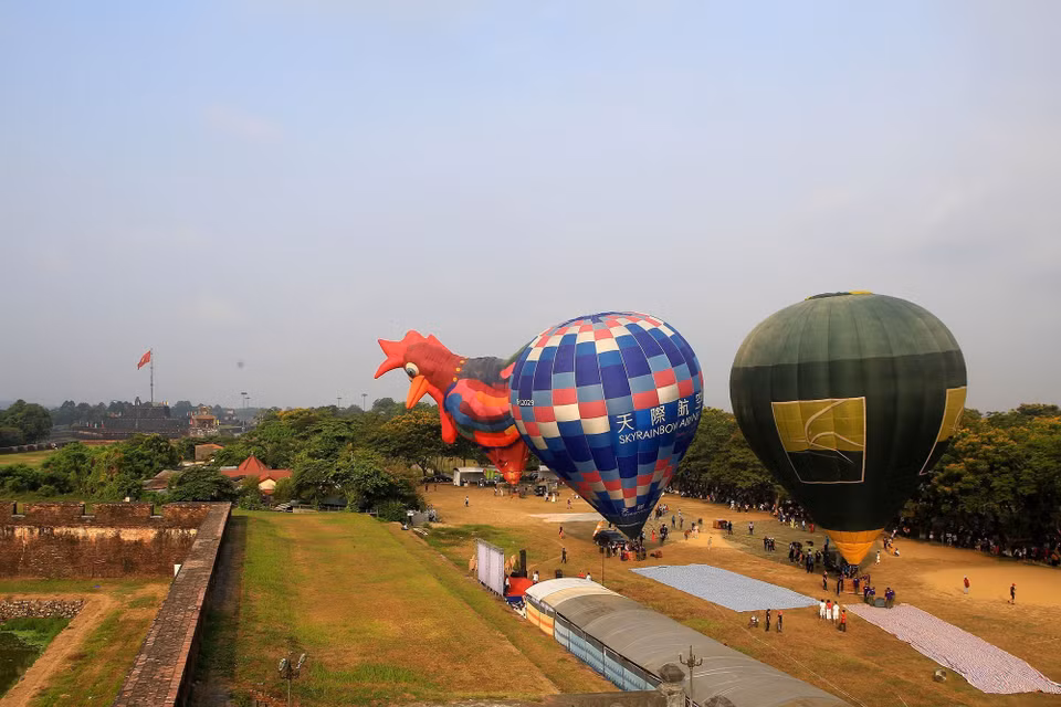 Lễ hội Khinh khí cầu quốc tế Huế lần thứ III - năm 2019 được tổ chức tại thành phố Huế (Thừa Thiên-Huế). (Ảnh: Hồ Cầu/TTXVN)