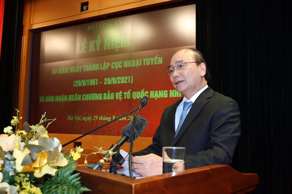 Chủ tịch nước Nguyễn Xuân Phúc phát biểu. (Ảnh: Phạm Kiên/TTXVN)