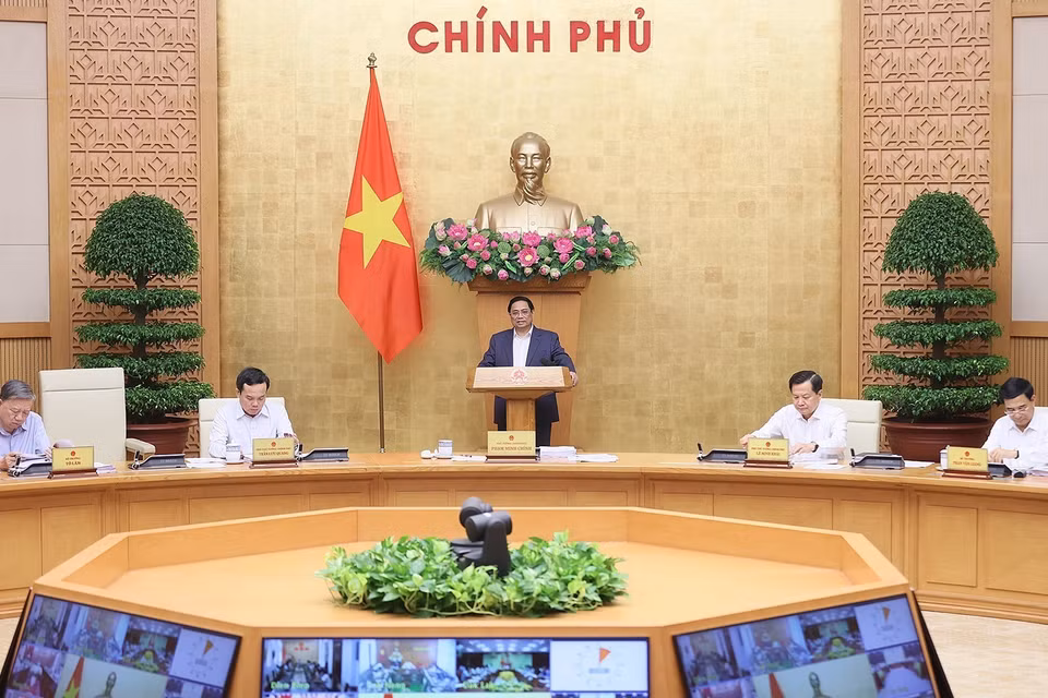 Thủ tướng Phạm Minh Chính chủ trì Phiên họp Chính phủ thường kỳ tháng Chín. (Ảnh: Dương Giang/TTXVN)