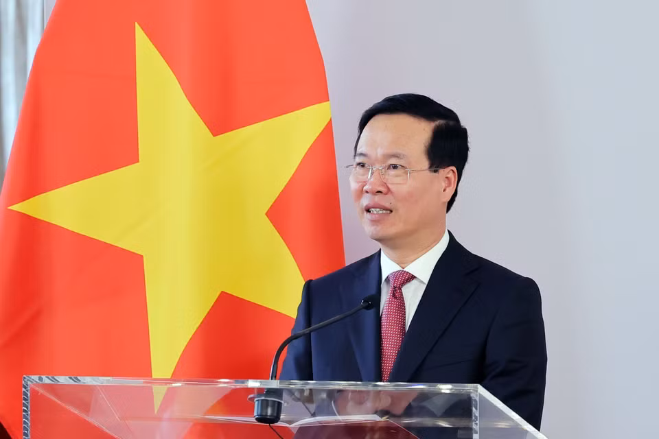 Chủ tịch nước Võ Văn Thưởng phát biểu. (Ảnh: Thống Nhất/TTXVN)