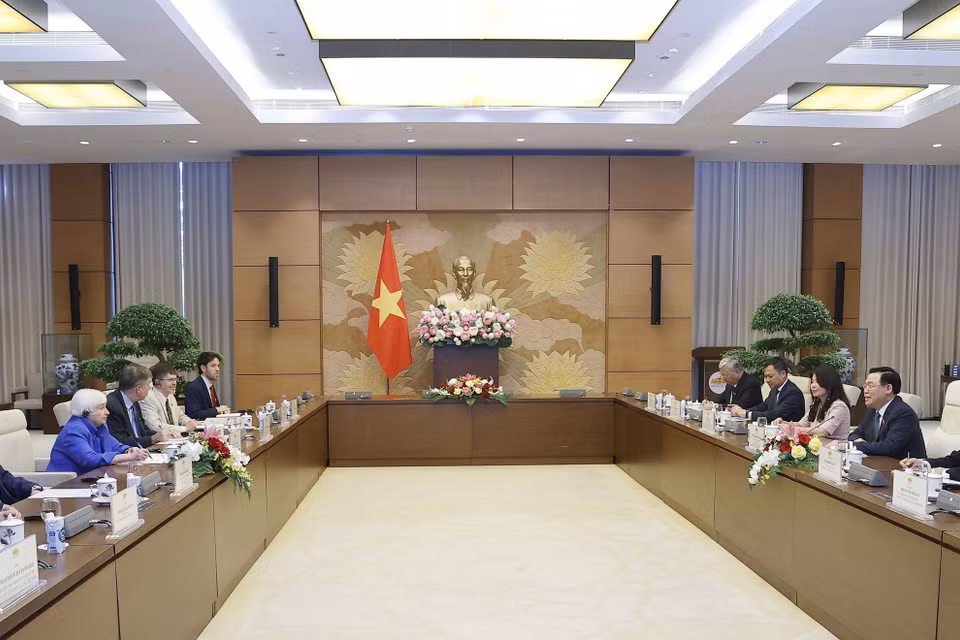 Quang cảnh buổi tiếp. (Ảnh: Doãn Tấn/TTXVN)