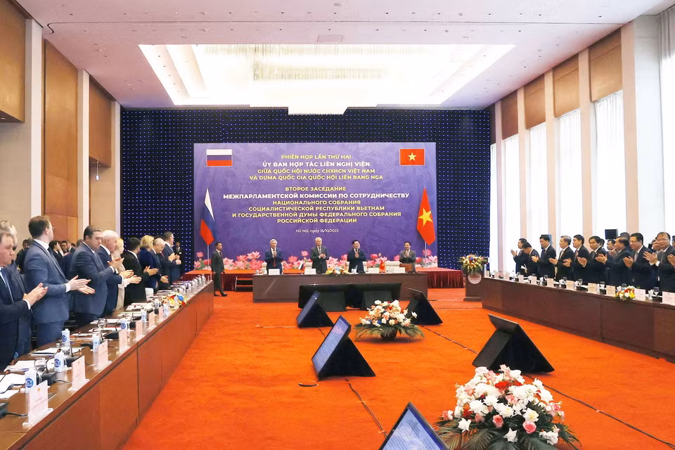 Phiên họp lần thứ hai Ủy ban hợp tác liên nghị viện Việt Nam-Liên bang Nga. (Ảnh: Doãn Tấn/TTXVN)