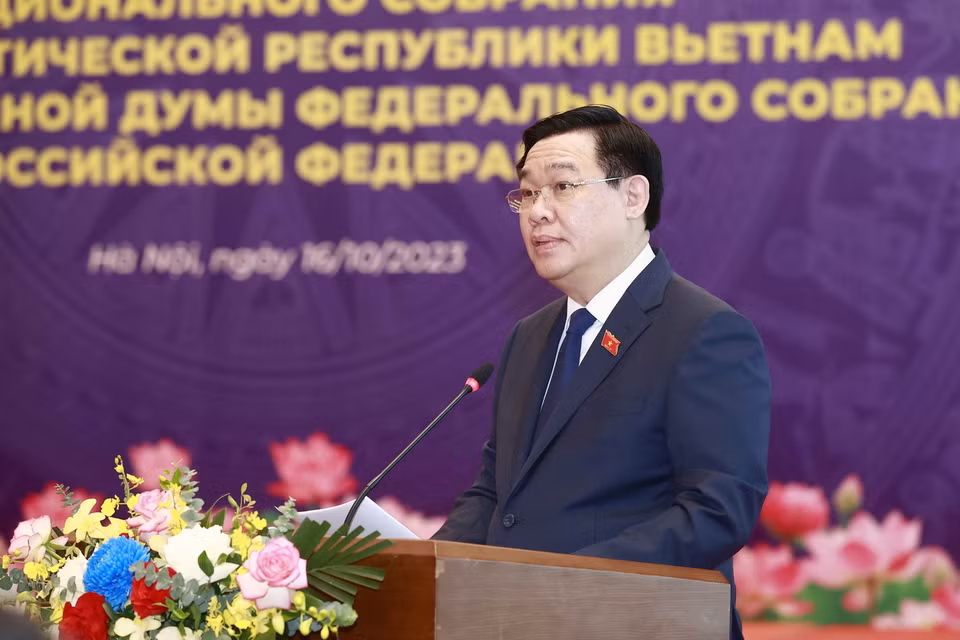 Chủ tịch Quốc hội Vương Đình Huệ phát biểu. (Ảnh: Doãn Tấn/TTXVN)