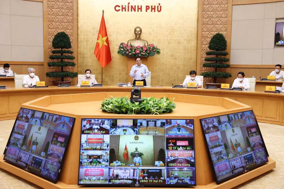Hội nghị lần này được kết nối tới các điểm cầu tại 63 tỉnh, thành phố trực thuộc Trung ương, 705 quận, huyện, thị xã, thành phố và 9.043 xã, phường, thị trấn trong cả nước. (Ảnh: Dương Giang/TTXVN)