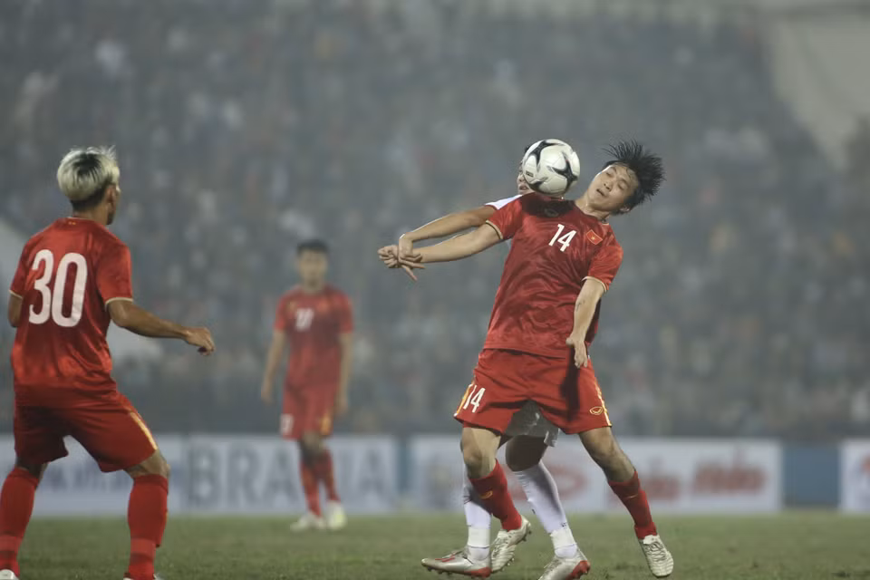 Bàn thắng này giúp đội tuyển Việt Nam tiếp tục chơi trên chân đội U22 và áp đảo trong hiệp hai. (Ảnh: Hiển Nguyễn/Vietnam+) 