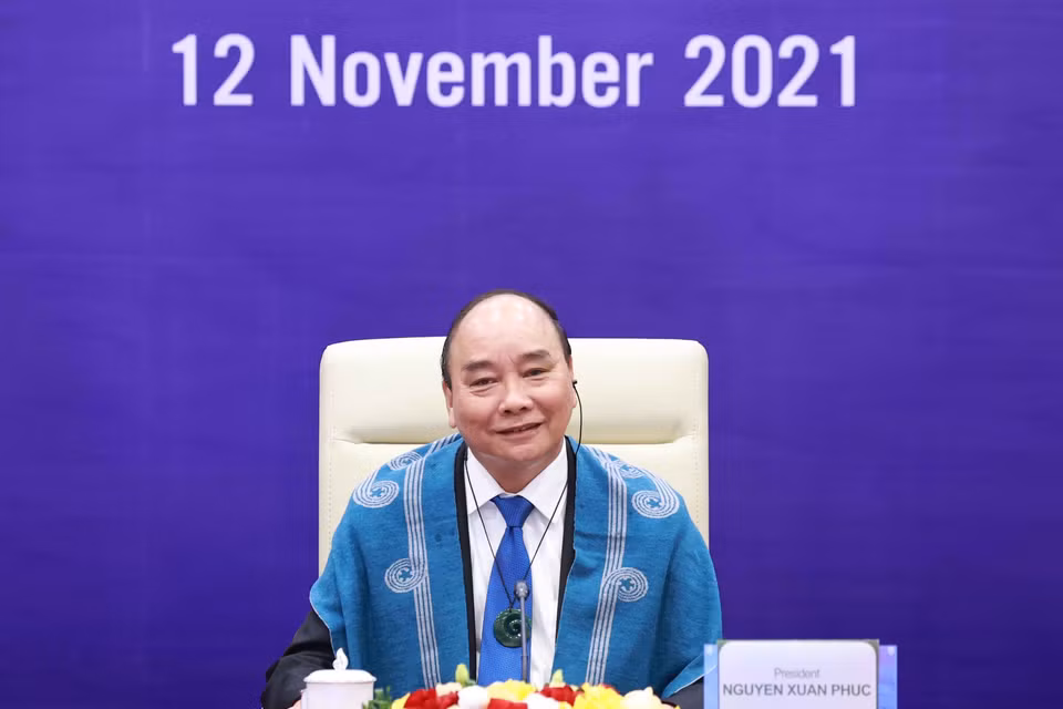 Chủ tịch nước Nguyễn Xuân Phúc dự Hội nghị các nhà Lãnh đạo kinh tế APEC lần thứ 28. (Ảnh: Thống Nhất/TTXVN)