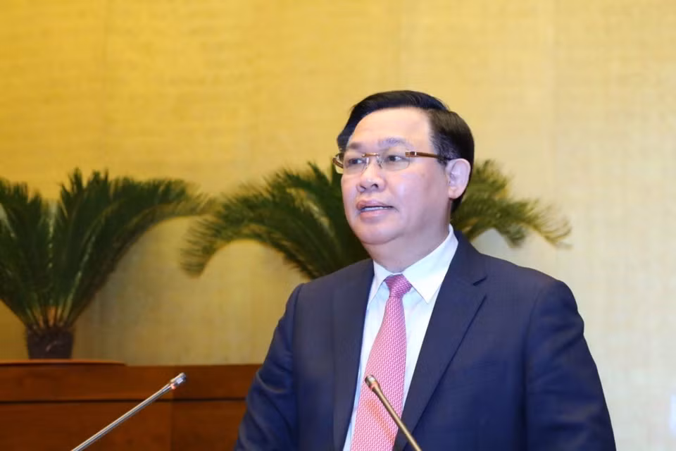 Chủ tịch Quốc hội Vương Đình Huệ phát biểu tại buổi gặp mặt. (Ảnh: Văn Điệp/TTXVN)