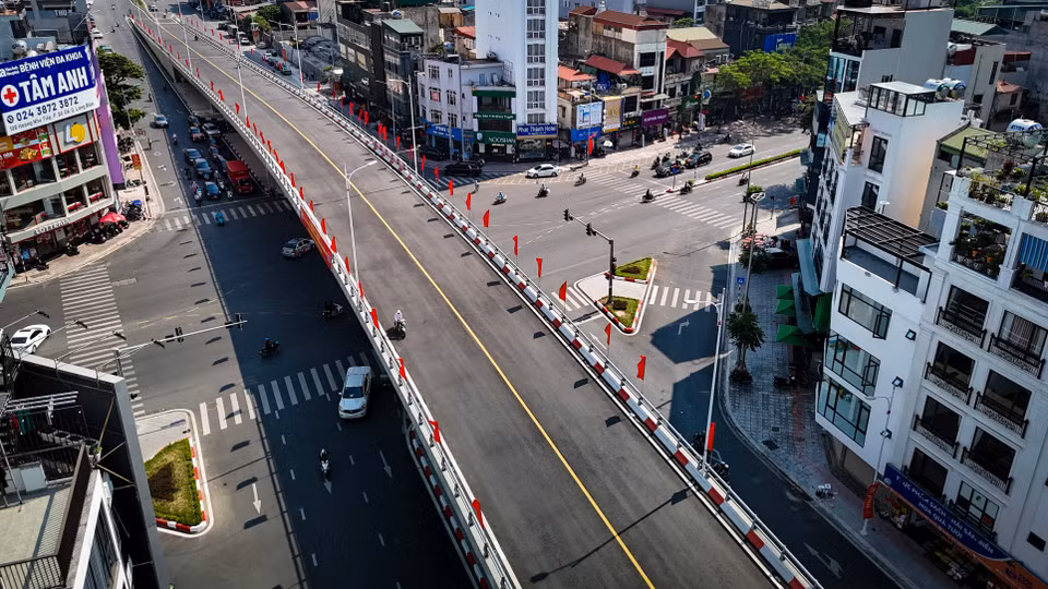 Dự án cũng là công trình tạo động lực cho hạ tầng phía Đông Hà Nội kết nối thuận tiện với trung tâm. (Ảnh: Hoài Nam/Vietnam+)