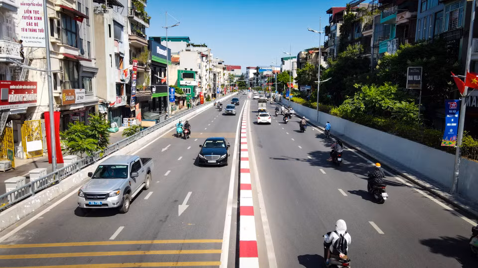 Công trình được khởi công xây dựng từ đầu năm 2021, sau nhiều lần phải lùi tiến độ, đến nay công trình đã được hoàn thành và chính thức thông xe. (Ảnh: Hoài Nam/Vietnam+)