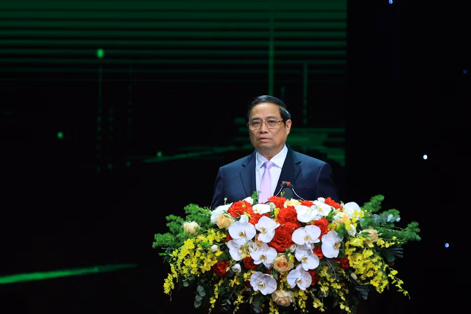 Thủ tướng Chính phủ Phạm Minh Chính phát biểu tại buổi lễ. (Ảnh: Hoài Nam/Vietnam+)