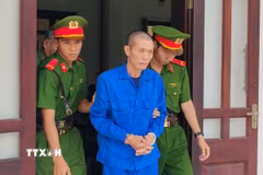 Hội đồng xét xử tuyên phạt Nguyễn Thanh Nhã tử hình về tội “Giết người.” (Ảnh: Bùi Giang/TTXVN)