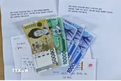 (Tư liệu) Đồng won của Hàn Quốc. (Ảnh: Yonhap/TTXVN)