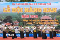 Lễ hội Nàng Han được tổ chức vào ngày 15/2 âm lịch hàng năm. (Ảnh: Nguyễn Oanh/TTXVN)