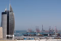 Quang cảnh cảng Haifa ở miền Bắc Israel. (Ảnh: THX/TTXVN)