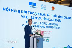 Ông Jonathan Wallace Baker, Trưởng Đại diện UNESCO tại Việt Nam phát biểu tại hội nghị. (Ảnh: Khánh Hòa/TTXVN)
