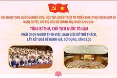 Tổng Bí thư, Chủ tịch nước Tô Lâm phát biểu chỉ đạo tại Hội nghị toàn quốc nghiên cứu, học tập, quán triệt và triển khai thực hiện một số Nghị quyết, Chỉ thị của Bộ Chính trị