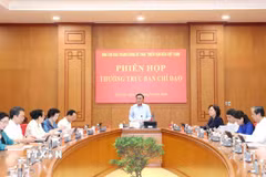 Thường trực Ban Bí thư Trần Cẩm Tú phát biểu chỉ đạo phiên họp. (Ảnh: Phương Hoa/TTXVN)