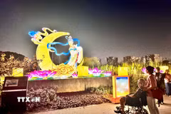 Nơi hồi tưởng về một Trung thu truyền thống trong Chinese Garden. (Ảnh: Đỗ Vân/TTXVN)