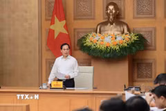 Phó Thủ tướng, Bộ trưởng Bộ Ngoại giao Bùi Thanh Sơn, Chủ tịch Ủy ban Quốc gia APEC 2027 phát biểu. (Ảnh: An Đăng/TTXVN) 