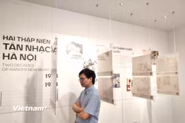 Triển lãm là nơi chia sẻ những câu chuyện về âm nhạc, di sản và tình yêu dành cho Hà Nội. (Ảnh: Minh Thu/Vietnam+)