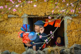 Sắc Xuân bên ô cửa sổ. (Ảnh: Mạnh Cường)