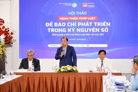 Thứ trưởng Bộ Văn hóa, Thể thao và Du lịch Lê Hải Bình chủ trì phiên thảo luận tại Hội thảo. (Ảnh: PV/Vietnam+)