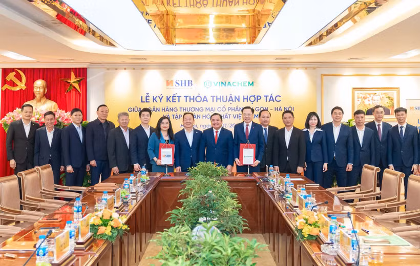 SHB và Vinachem ký kết thỏa thuận hợp tác. (Ảnh: Vietnam+)