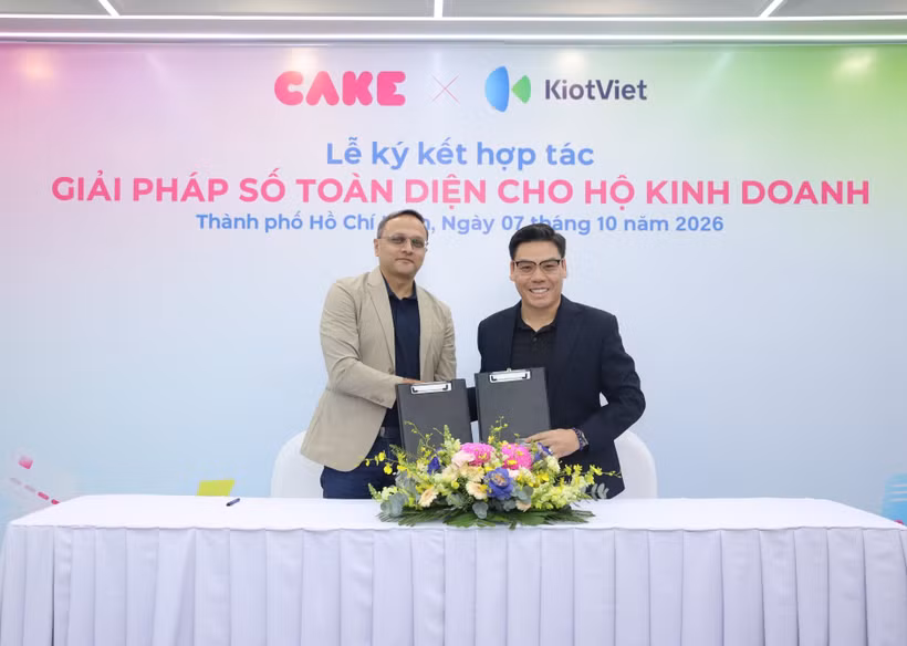 Cake và KiotViet ký hợp tác cung cấp giải pháp tài chính số toàn diện cho hộ kinh doanh. (Ảnh: Vietnam+)
