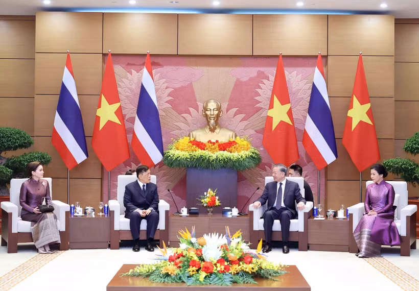 Ngày 15/9/2026, Tổng Bí thư, Chủ tịch nước Tô Lâm và Nhà vua Thái Lan Maha Vajiralongkorn Phra Vajiraklaochaoyuhua dẫn đầu đoàn đại biểu cấp cao hai nước tiến hành hội đàm. (Ảnh: Thống Nhất/TTXVN)