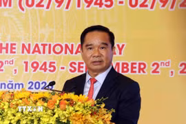 Ông Nguyễn Văn Được, Chủ tịch UBND Thành phố Hồ Chí Minh phát biểu khai mạc chương trình. (Ảnh: Xuân Khu/TTXVN)