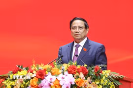 Đồng chí Phạm Minh Chính, Ủy viên Bộ Chính trị, Bí thư Đảng ủy, Thủ tướng Chính phủ phát biểu chỉ đạo. (Ảnh: Dương Giang/TTXVN)
