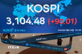 Chỉ số tổng hợp KOSPI tăng điểm (Ảnh: Yonhap/TTXVN)