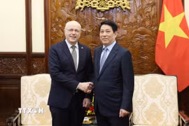 Chủ tịch nước Lương Cường tiếp Đại sứ Phần Lan tại Việt Nam Keijo Norvanto. (Ảnh: Lâm Khánh/TTXVN)